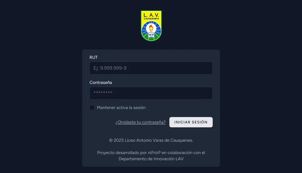 Captura del proyecto Sistema de Atrasos - LAV Cauquenes